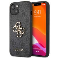 Guess 4G Metal Logo Backcover iPhone 13 - Grijs
