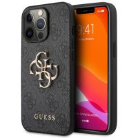 Guess 4G Metal Logo Backcover iPhone 13 Pro Max - Grijs