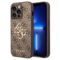 Guess 4G Metal Logo Backcover iPhone 15 Pro Max - Bruin