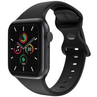 iMoshion Siliconen⁺ bandje Apple Watch Series 1-9 / SE - 38/40/41 mm - Zwart - Maat S/M