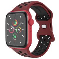 iMoshion Sport⁺ bandje Apple Watch Series 1-9 / SE - 38/40/41 mm - Maat S/M - Wine Red & Black