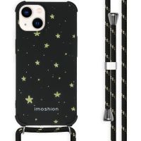 iMoshion Design hoesje met koord iPhone 14 - Sterren - Goud