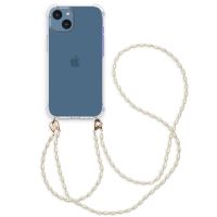iMoshion Backcover met koord + armband - Parels iPhone 14 - Transparent