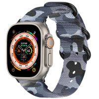 iMoshion Nylon bandje Apple Watch Series 1-8 / SE / Ultra - 42/44/45/49 mm - Donkergrijs