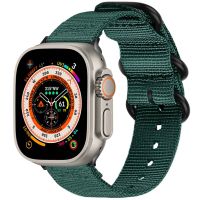 iMoshion Nylon bandje Apple Watch Series 1-8 / SE / Ultra - 42/44/45/49 mm - Donkergroen