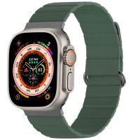 iMoshion Magnetisch lederen bandje Apple Watch Series 1-8 / SE / Ultra - 42/44/45/49 mm - Groen