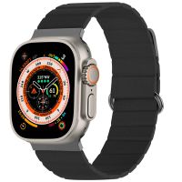 iMoshion Magnetisch lederen bandje Apple Watch Series 1-8 / SE / Ultra - 42/44/45/49 mm - Zwart