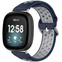 iMoshion Siliconen sport bandje Fitbit Versa 4 / 3 / Sense (2) - Blauw/Grijs
