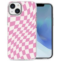 iMoshion Design hoesje iPhone 14 - Retro Pink Check