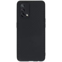 Carbon Softcase Backcover Oppo A74 (4G) - Zwart
