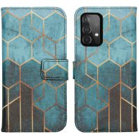 iMoshion Design Softcase Bookcase Galaxy A72 - Green Honeycomb