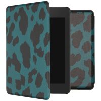 iMoshion Design Slim Hard Case Sleepcover Bookcase Amazon Kindle Paperwhite 4 - Green Leopard
