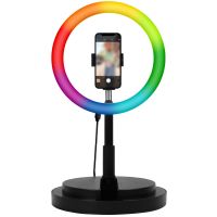 iMoshion RGB Ring LED Light - RGB versie - Ringlamp telefoon - Ringlight met statief - Verstelbaar - Zwart