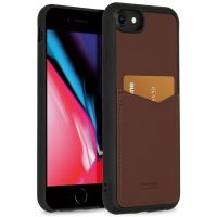 Accezz Premium Leather Card Slot Backcover iPhone SE (2022 / 2020) / 8 / 7 / 6(s) - Bruin