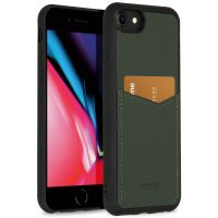 Accezz Premium Leather Card Slot Backcover iPhone SE (2022 / 2020) / 8 / 7 / 6(s) - Groen