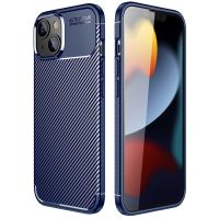 iMoshion Carbon Softcase Backcover iPhone 14 - Blauw