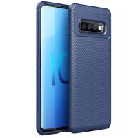 iMoshion Carbon Softcase Backcover Samsung Galaxy S10 - Blauw