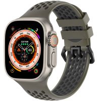 iMoshion Siliconen sport bandje gesp Apple Watch Series 1-8 / SE / Ultra - 42/44/45/49 mm - Groen / Zwart