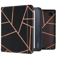 iMoshion Design Slim Hard Case Sleepcover Bookcase met stand Kobo Libra 2 / Tolino Vision 6 - Black Graphic