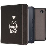 iMoshion Design Slim Hard Case Sleepcover Bookcase met stand Kobo Libra 2 / Tolino Vision 6 - Live Laugh Love
