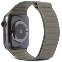 Decoded Magnet Strap echt lederen bandje Apple Watch Series 1-8 / SE - 38/40/41 mm - Olive