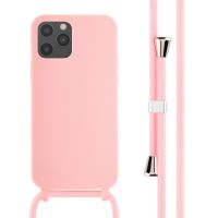 iMoshion Siliconen hoesje met koord iPhone 12 (Pro) - Roze