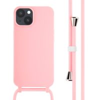 iMoshion Siliconen hoesje met koord iPhone 14 - Roze