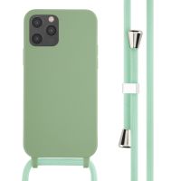 iMoshion Siliconen hoesje met koord iPhone 12 (Pro) - Groen