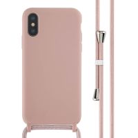 iMoshion Siliconen hoesje met koord iPhone X / Xs - Sand Pink