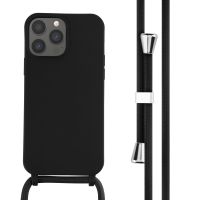iMoshion Siliconen hoesje met koord iPhone 13 Pro Max - Zwart