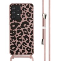 iMoshion Siliconen design hoesje met koord Samsung Galaxy A33 - Animal Pink