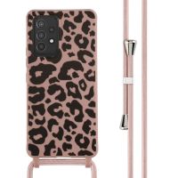 iMoshion Siliconen design hoesje met koord Samsung Galaxy A53 - Animal Pink
