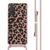 iMoshion Siliconen design hoesje met koord Samsung Galaxy S20 FE - Animal Pink