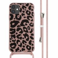 iMoshion Siliconen design hoesje met koord iPhone 11 - Animal Pink
