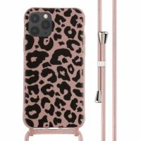 iMoshion Siliconen design hoesje met koord iPhone 11 Pro - Animal Pink