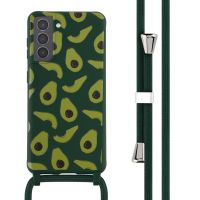 iMoshion Siliconen design hoesje met koord Samsung Galaxy S21 - Avocado Green