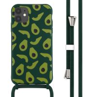 iMoshion Siliconen design hoesje met koord iPhone 11 - Avocado Green