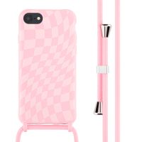 iMoshion Siliconen design hoesje met koord iPhone SE (2022 / 2020) / 8 / 7 - Retro Pink