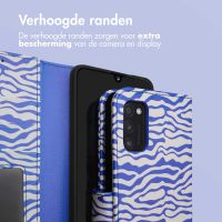 iMoshion Design Bookcase Samsung Galaxy A41 - White Blue Stripes