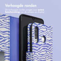 iMoshion Design Bookcase Huawei P30 Lite - White Blue Stripes