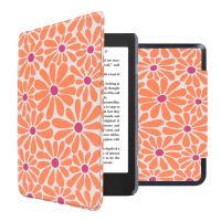 iMoshion Design Slim Hard Case Sleepcover Bookcase Kobo Nia - Orange Flowers Connect