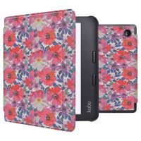iMoshion Design Slim Hard Case Sleepcover Bookcase met stand Kobo Libra 2 / Tolino Vision 6 - Flower Watercolor
