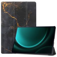 iMoshion Trifold Design Bookcase Samsung Tab S9 FE Plus - Black Marble