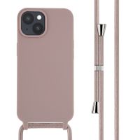 iMoshion Siliconen hoesje met koord iPhone 15 - Sand Pink