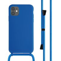 iMoshion Siliconen hoesje met koord iPhone 11 - Blauw