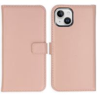 Selencia Echt Lederen Bookcase iPhone 15 Plus - Dusty Pink