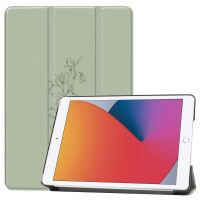 iMoshion Trifold Design Bookcase iPad 7 (2019) / iPad 8 (2020) / iPad 9 (2021) 10.2 inch - Floral Green