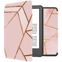 iMoshion Design Slim Hard Case Sleepcover Bookcase Amazon Kindle (2022) 11th gen - Pink Graphic