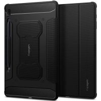 Spigen Rugged Armor Pro Bookcase Samsung Galaxy Tab S8 Plus / S7 Plus / Tab S7 FE 5G - Zwart