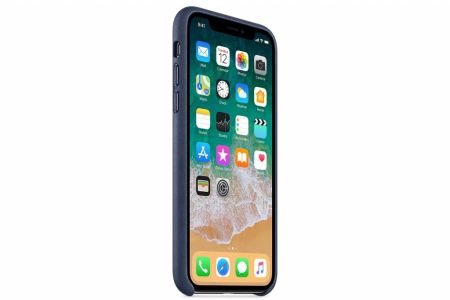 Apple Leather Backcover iPhone X - Midnight Blue